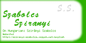 szabolcs sziranyi business card